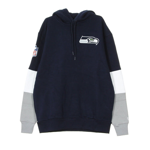 NEW ERA Felpa Cappuccio Uomo Colour Block Hoody Seasea Obsidian Blue/original Team Colors da uomo