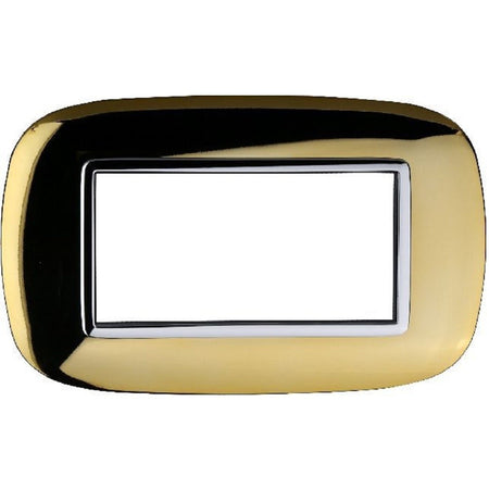 Placca Oval 3 4 6 Moduli Colore Oro Lucido Compatibile Bticino Axolute