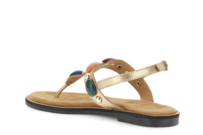 SANDALO INFRADITO IN PELLE CON PIETRE