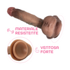 Dildo Realistico 18 cm con Ventosa Pelle Morbida Venature Naturali e Testicoli