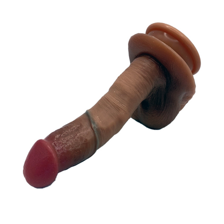 Dildo Realistico 18 cm con Ventosa Pelle Morbida Venature Naturali e Testicoli