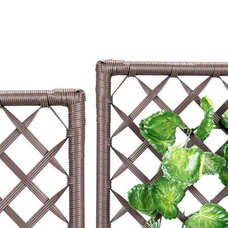 Fioriera da Giardino Polyrattan con 3vasi Estraibili per Balconi e Terrazzi Marrone