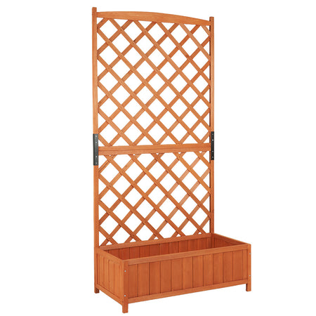 Fioriera Legno Frangivista Esterno con Grigliato per Piante Rampicanti 90x44H180cm