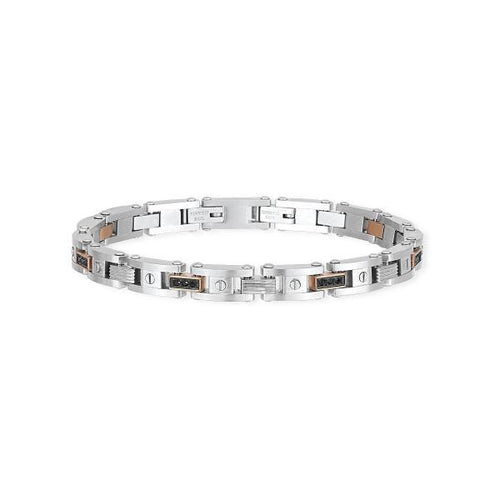 2JEWELS - BRACCIALE IN ACCIAIO CON ZIRCONI NERI