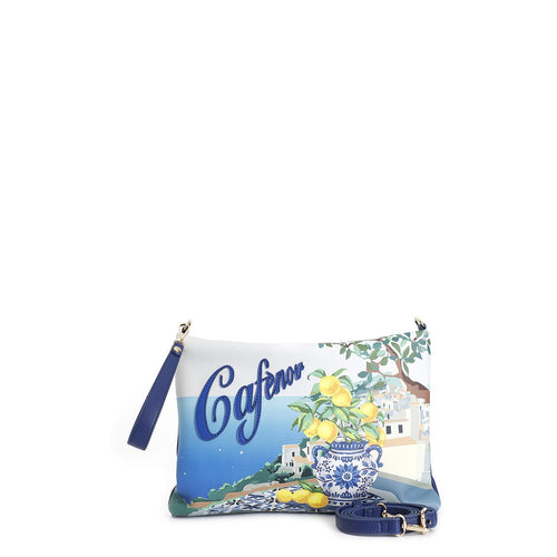 POCHETTE CON STAMPA INKJET,MANIGLIOTTOE TRACOLLA REMOVIBILE