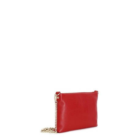 POCHETTE IN PELLE MARTELLATA CON DOPPIA TARCOLLA IN CATENA