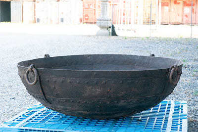 Biscottini VECCHIO CONTENITORE IN FERRO BATTUTO /crogiolo dimensioni diametro Offerta