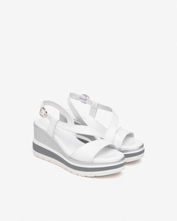 Nero Giardini sandali donna con zeppa bianco E513520D707