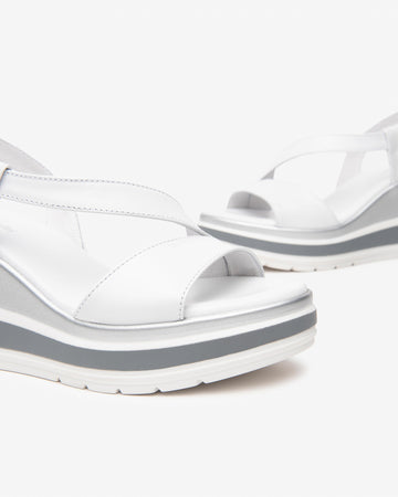 Nero Giardini sandali donna con zeppa bianco E513520D707