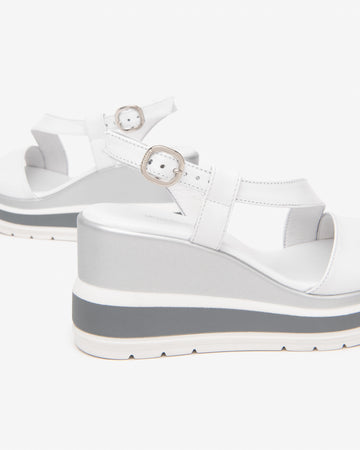 Nero Giardini sandali donna con zeppa bianco E513520D707