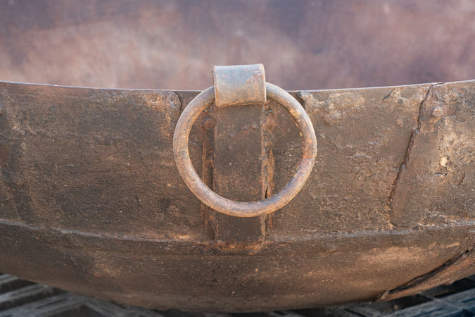 Biscottini Biscottini Contenitore Crogiolo Ferro Battuto 109x38 Fatto a Mano Giardino e