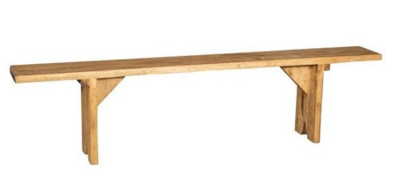 Biscottini Panca legno massello Tiglio Biscottini 240x25x50 design Country Made in Italy