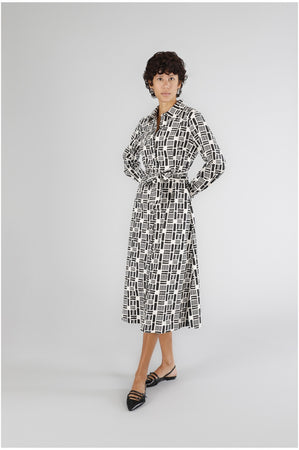 ABITO CHEMISIER IN POPELINE STAMPATO