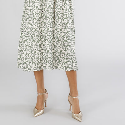 ABITO LUNGO CON SCOLLO ROTONDO IN SATIN