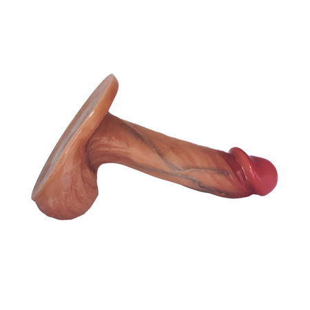Dildo Realistico in Silicone Morbido pene 15 cm Naturale con Ventosa e Testicoli