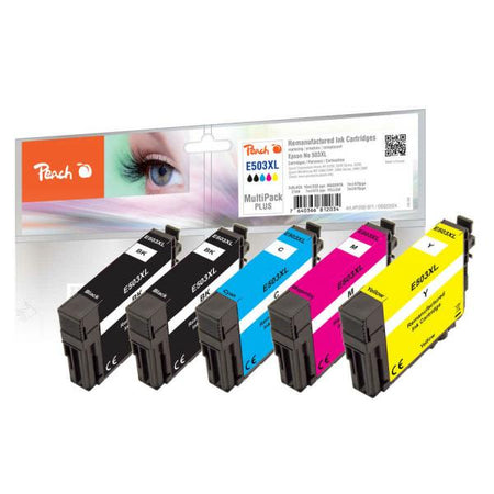 Peach PI200-971 cartuccia d'inchiostro 5 pz Compatibile Resa elevata [XL] Nero, Ciano, Magenta, Giallo (Peach Patrone Epson Nr. 503XL MultiPac)