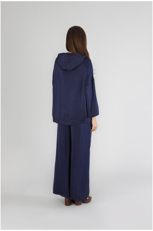 BLUSA CON CAPUCCIO IN SATIN