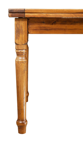 Biscottini Tavolo allungabile Country in legno massello di tiglio finitura noce. Made in Italy