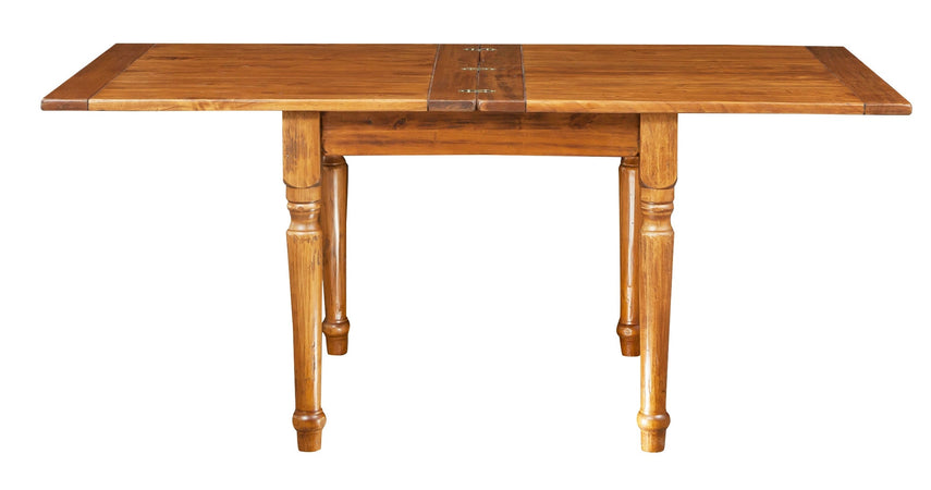 Biscottini Tavolo allungabile Country in legno massello di tiglio finitura noce. Made in Italy