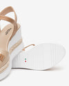 Nero Giardini sandali donna col. lino con zeppa E513552D453
