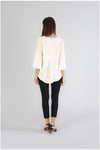 BLUSA BIMATERIALE CON SCOLLO A V