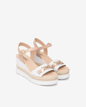 Nero Giardini sandali donna bianco con zeppa E513552D707
