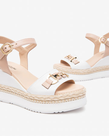 Nero Giardini sandali donna bianco con zeppa E513552D707