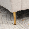 Divano Letto angolare 3 Posti soggiorno salotto in Tessuto con Poggiapiedi e Schienale divano angolo penisola L , 213x91x83cm, Crema F839-831V80CWA