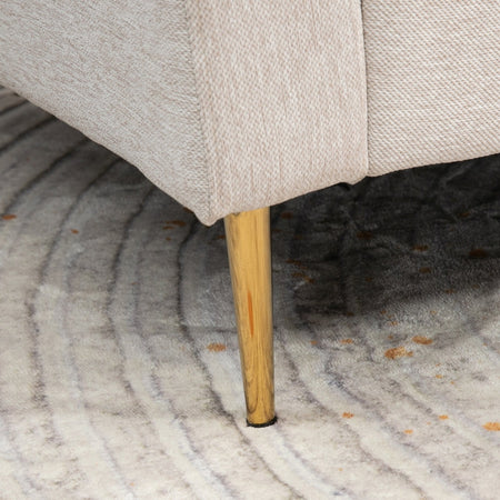 Divano Letto angolare 3 Posti soggiorno salotto in Tessuto con Poggiapiedi e Schienale divano angolo penisola L , 213x91x83cm, Crema F839-831V80CWA