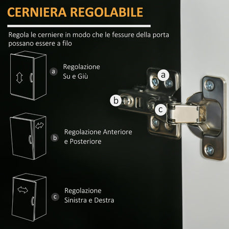 credenza soggiorno salotto ingresso Mobiletto da Cucina Moderno in MDF con 2 Armadietti, 1 Cassetto e Ripiani Regolabili, 90x40x90 cm, Bianco e Nero anche ufficio studio camera bagno F838-221A