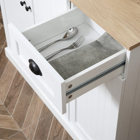 credenza alta armadio Mobile per microonde Dispensa Cucina in Legno con Armadietti e Cassetto Stile Country, 101x39x180cm, Bianco  soggiorno salotto sala pranzo F835-112V83WTA