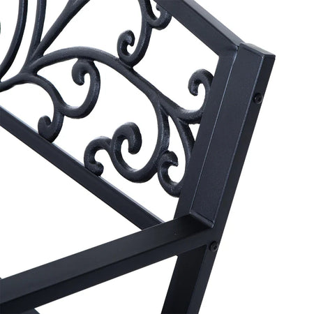 Panca Panchina da Giardino Esterno Metallo, Ghisa 127 × 60 × 85cm Nero 84B-009