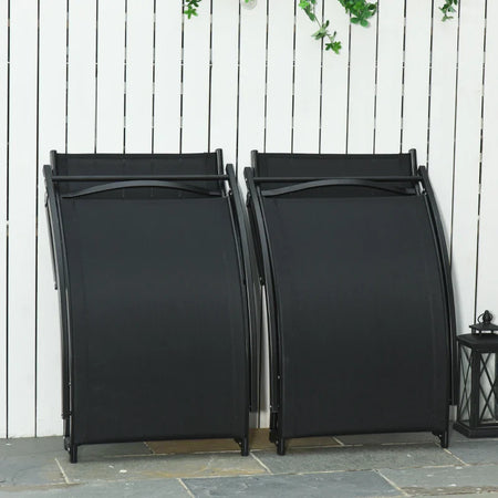 Set 2 Sdraio da Giardino Pieghevoli, Lettino Prendisole in Alluminio e Textilene, 61x165x63cm 84B-540