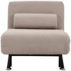 Poltrona Letto Singolo con Materasso e Cuscino Imbottito,  casa ufficio studio  , Telaio in Metallo e Schienale Regolabile 90-180°, Beige divanetto ospiti F833-066BGA