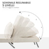 Poltrona Letto singolo materasso brandina Lettino 2 in 1 sedia con Schienale Inclinabile in 5 Posizioni, 65×69×82cm, Beige F833-040CWA
