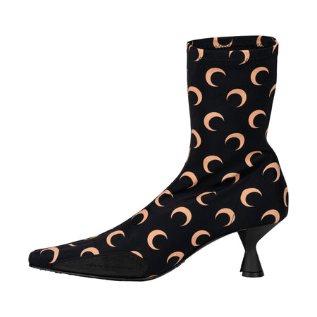 MARINE SERRE Moon Printed Jersey Ms Boots in Black da donna
