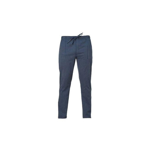 Pantalone Enrico Gessato Blu Pantalone Cuoco Rigato