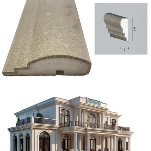 €9,99ml *** STOCK *** Pacco da 20ml di cornice decorativa in XPS Resinata per esterno 11,5X4X200cm PD110 - Eternal Parquet