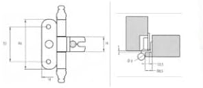 Cerniera per porte in battuta 46x14x14 Pezzi 50 Marca Vitel Modello A0113 (Bronzata)
