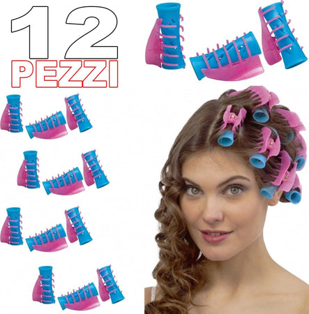 12 BIGODINI CON PINZA PINZETTA CLIP PROFESSIONALI ARRICCIA CAPELLI BOCCOLI RICCI Bellezza/Cura dei capelli/Strumenti per lo styling/Bigodini Trade Shop italia - Napoli, Commerciovirtuoso.it