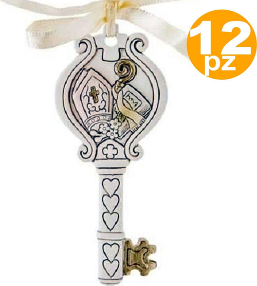 12 Bomboniera Bomboniere Chiave Cresima Mitria Bianco Oro Ceramica Appendino Casa e cucina/Hobby creativi/Materiali per hobby creativi/Forniture per feste/Bomboniere Trade Shop italia - Napoli, Commerciovirtuoso.it