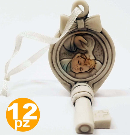 12 Bomboniera Chiave Fiocco Gancio Battesimo Bambino Simbolo Ceramica Appendino Casa e cucina/Hobby creativi/Materiali per hobby creativi/Forniture per feste/Bomboniere Trade Shop italia - Napoli, Commerciovirtuoso.it
