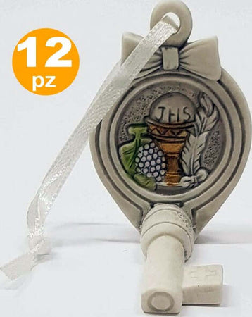 12 Bomboniere Chiave Fiocco Gancio Comunione Calice Eucarestia Bianco Ceramica Casa e cucina/Hobby creativi/Materiali per hobby creativi/Forniture per feste/Bomboniere Trade Shop italia - Napoli, Commerciovirtuoso.it
