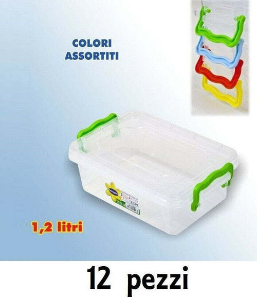 12 Contenitori Plastica 1 Lt Cibo Alimenti Frigorifero Rettangolari Manici Casa, arredamento e bricolage > Cucina > Barattoli e Contenitori Trade Shop italia - Napoli, Commerciovirtuoso.it