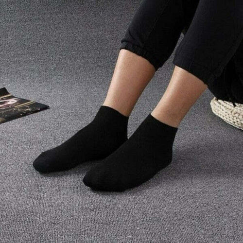 12-Paia-Fantasmini-Uomo-Calze-Calzini-In-Cotone-Nero-Bianco-Tg-40/46-Fantasmino