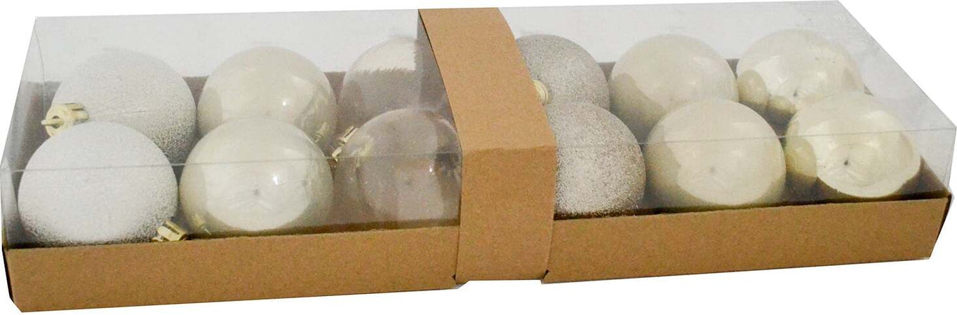 12 palline natalizie in PVC Beige Lucido e Opaco da Ø 6 cm, Pendaglio Tinta Unita Casa e cucina/Decorazioni per interni/Addobbi e decorazioni per ricorrenze/Decorazioni natalizie/Addobbi e decorazioni/Palle e palline MagiediNatale.it - Altamura, Commerciovirtuoso.it