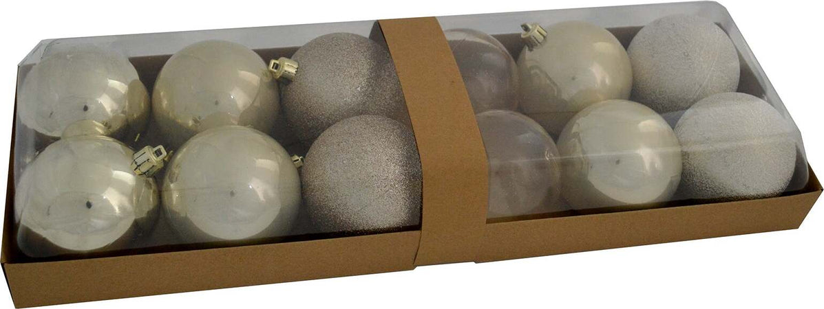 12 palline natalizie in PVC Beige Lucido e Opaco da Ø 8 cm, Pendaglio Tinta Unita Casa e cucina/Decorazioni per interni/Addobbi e decorazioni per ricorrenze/Decorazioni natalizie/Addobbi e decorazioni/Palle e palline MagiediNatale.it - Altamura, Commerciovirtuoso.it