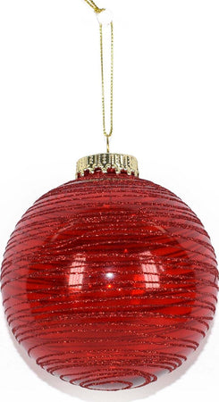 12 palline natalizie in Vetro Rosso con Glitter da Ø 10 cm, Pendaglio decorato Casa e cucina/Decorazioni per interni/Addobbi e decorazioni per ricorrenze/Decorazioni natalizie/Addobbi e decorazioni/Palle e palline MagiediNatale.it - Altamura, Commerciovirtuoso.it