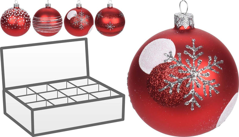 12 palline per albero di natale in vetro con glitter da Ø 8 cm pendaglio decorato Casa e cucina/Decorazioni per interni/Addobbi e decorazioni per ricorrenze/Decorazioni natalizie/Addobbi e decorazioni/Palle e palline MagiediNatale.it - Altamura, Commerciovirtuoso.it
