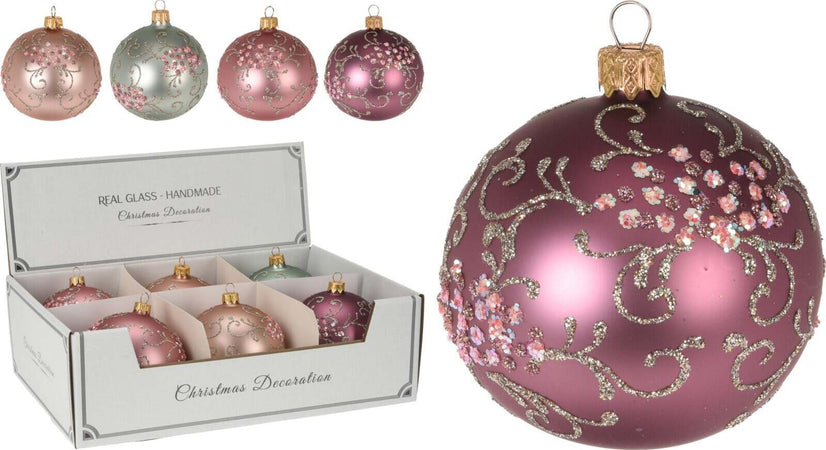 12 palline per albero di natale in vetro da Ø 8 cm pendaglio decorato Casa e cucina/Decorazioni per interni/Addobbi e decorazioni per ricorrenze/Decorazioni natalizie/Addobbi e decorazioni/Palle e palline MagiediNatale.it - Altamura, Commerciovirtuoso.it
